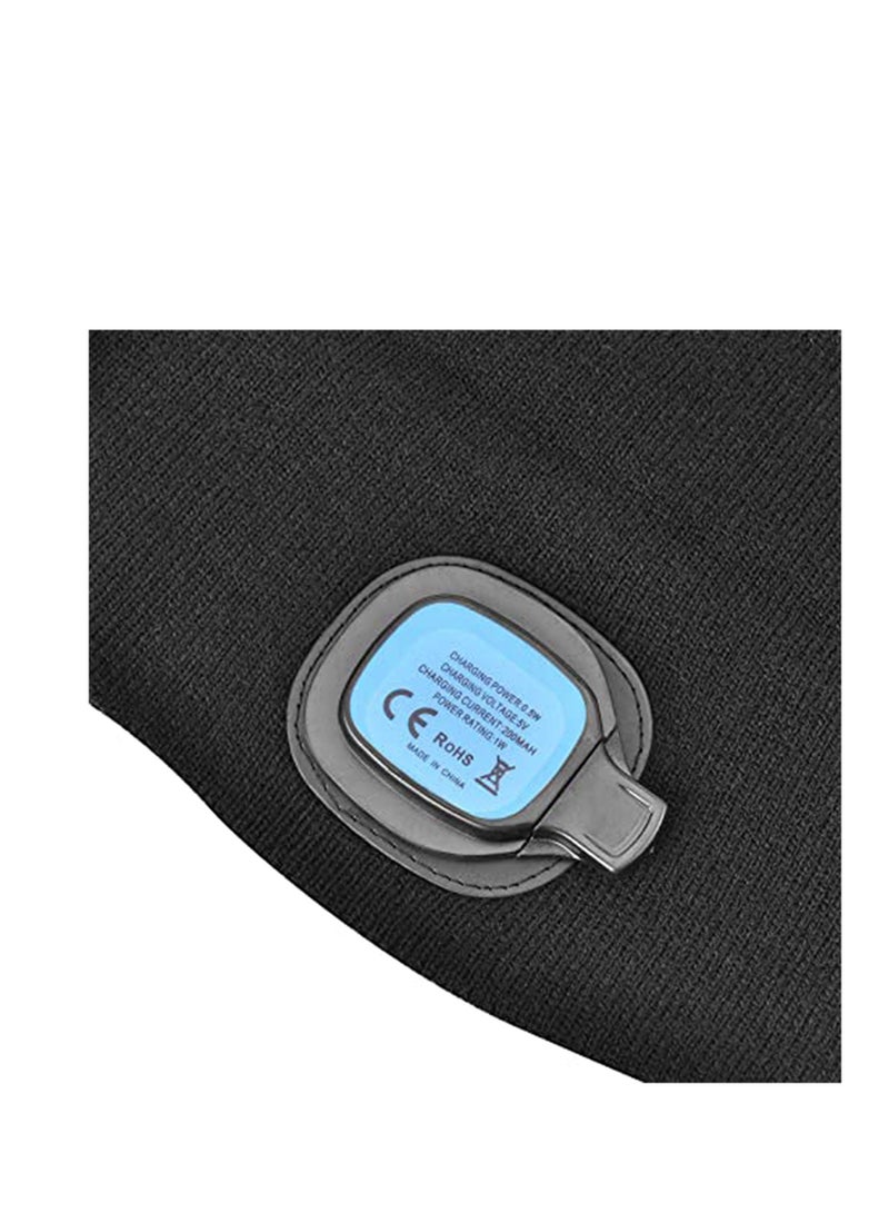 Y&D Winter Warme LED Beanie Hat with Light, Gifts for Men Dad Him and Women USB Rechargeable Knit Lighted Headlight Headlamp Cap - Image 4