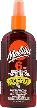 Malibu Sun SPF 6 Bronzing Tanning Oil With Coconut Oil Low Protection Water Resistant 200ml - Image 1