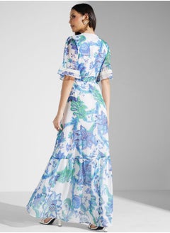 Hope & Ivy Floral Tie Detail Wrap Dress  - Image 2
