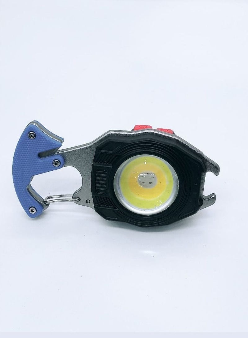 Emergency light keychain,Flashlight waterproof original LED emergency light,Rechargeable multifunctional USB rechargeable cob,6lighting modes,Bottle opener - Image 1