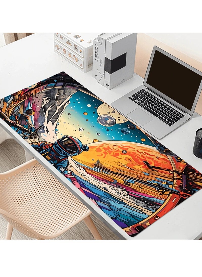 ماركة غير محددة - ماوس باد بتصميم رجل الفضاء والكواكب مقاس 90 * 40 سم - Image 1