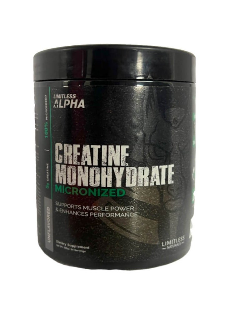 LIMITLESS - Limitless Alpha micronized creatine monohydrate 300 gm ( 60 servings ) - Image 1