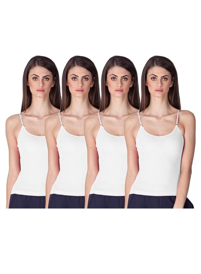 لوكس قميص قصير نسائي من القطن قابل للتنفس | مجموعة من 3 | أبيض - Image 1