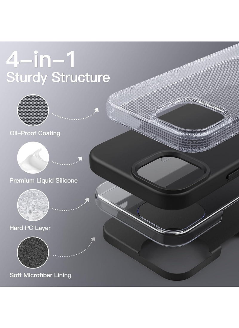 FITIT FITIT Magnetic Silicone Case for iPhone 14 6.1-Inch, Compatible with MagSafe, Black  - Image 4