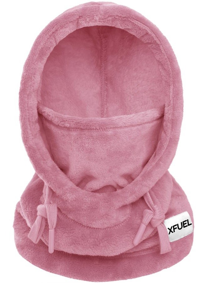XFUEL Balaclava Ski Mask, Winter Thermal Hood Neck Warmer, Plush Lined, Windproof, Dark Pink, One size - Image 1
