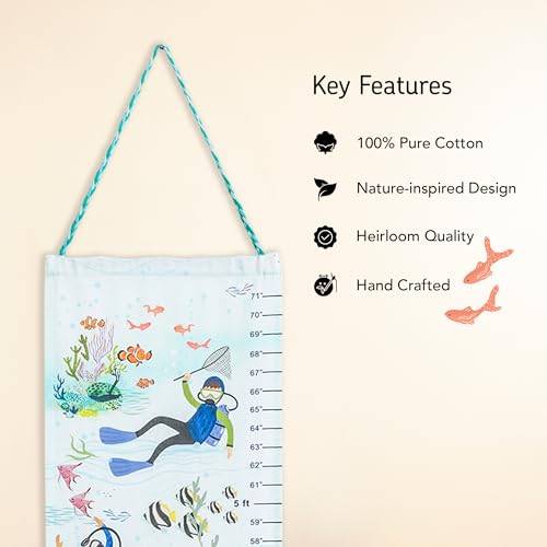 ZOOKEEPER Height Chart for Kids (19"-72") Premium Divers Durable Cotton Wall Hanging Growth Measuring Ruler for Baby Room, Nursery and Playroom Cute Home Wall Decor and Perfect Gift for Boys and Girls - Image 3