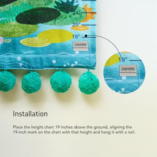 ZOOKEEPER Height Chart for Kids (19"-72") Premium Divers Durable Cotton Wall Hanging Growth Measuring Ruler for Baby Room, Nursery and Playroom Cute Home Wall Decor and Perfect Gift for Boys and Girls - Image 2