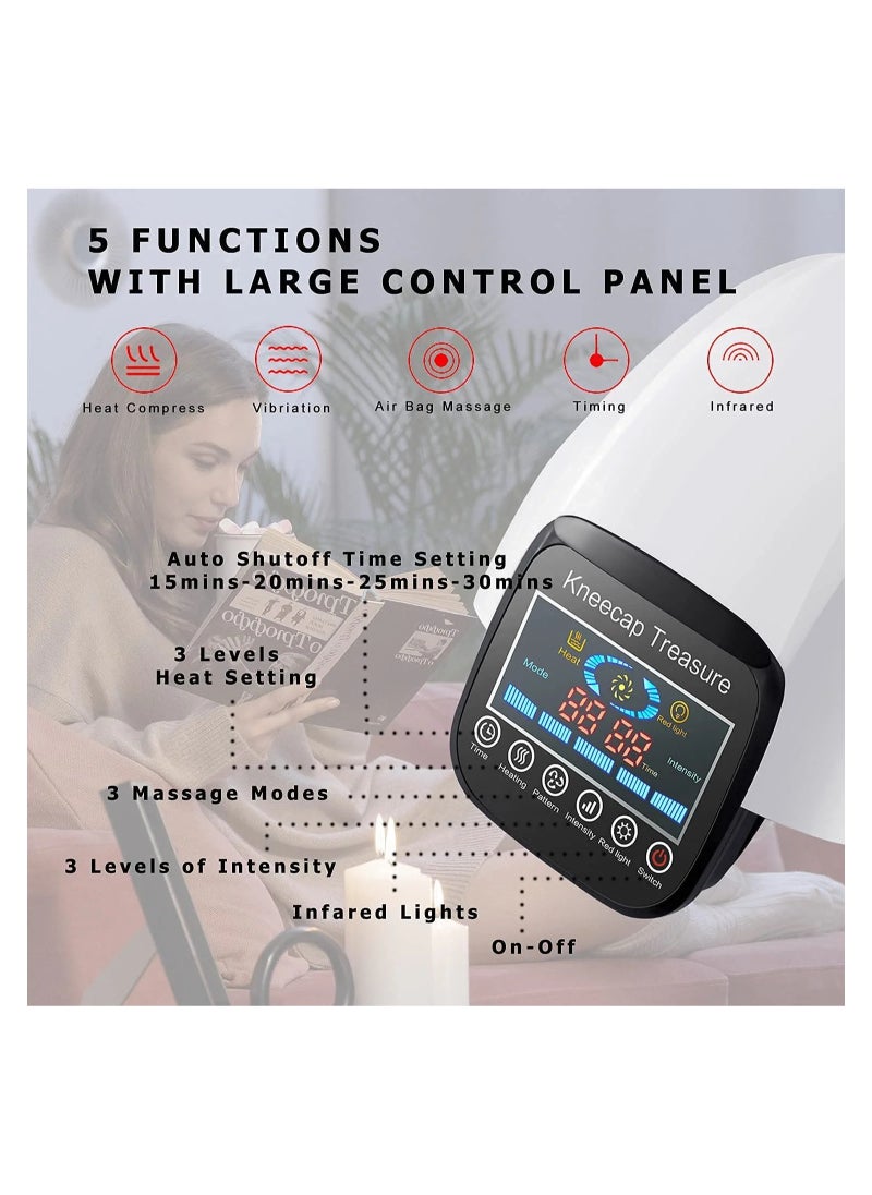 Generic - Knee Massager with Heat for Pain Relief Electric Cordless Vibration Knee Massage Device with Kneading for Arthritis and Joint Circulation Warmer Rechargeable - Image 1