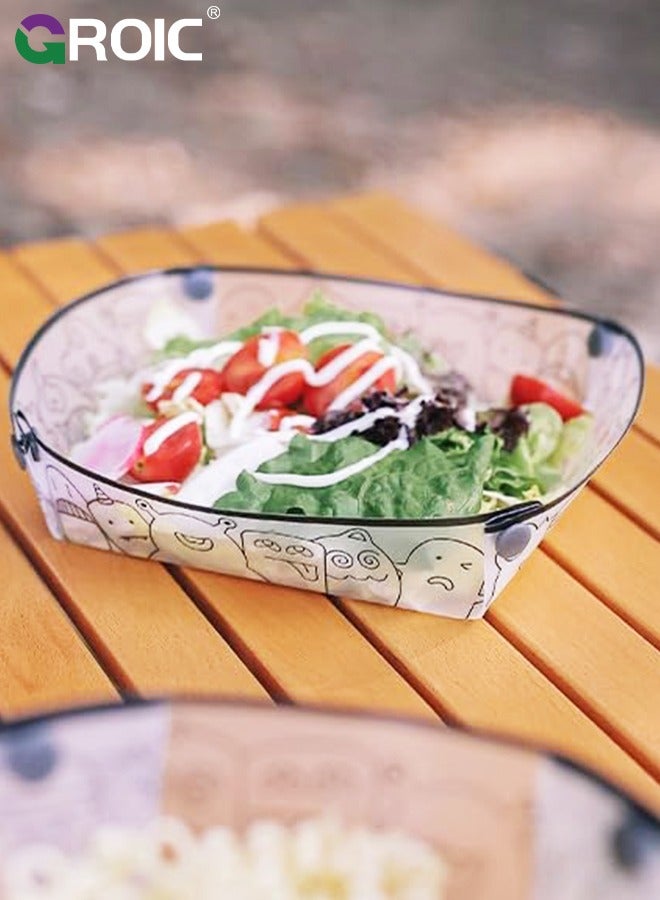 GROIC مجموعة أدوات المائدة المحمولة للتخييم 3 قطع، طبق قابل للطي، وعاء، كوب ماء، سهل التنظيف، خفيف الوزن، مقاوم للحرارة، قابل للطي، مادة غذائية للاستخدام في النزهات الخارجية - Image 4