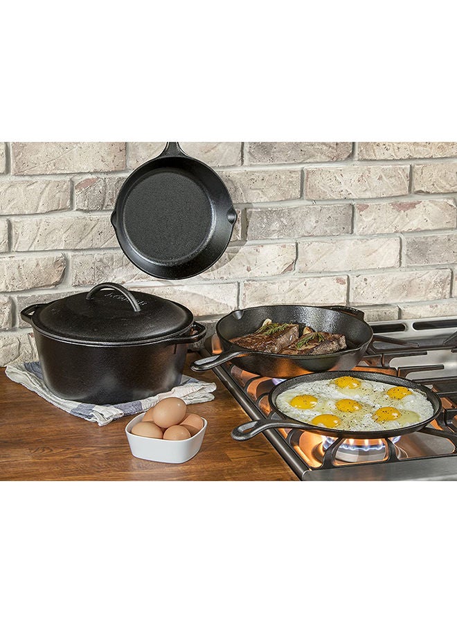 LODGE Lodge Seasoned Cast Iron Piece Bundle 5 Piece Black L5HS3  - Image 2