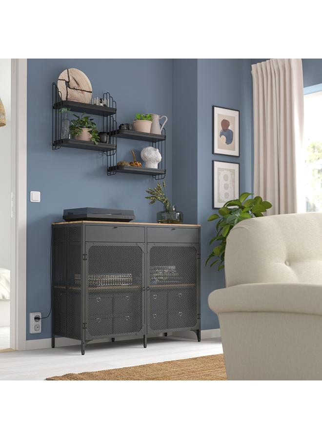 Zaboon Wall shelf, black, 50x52 cm - Image 3