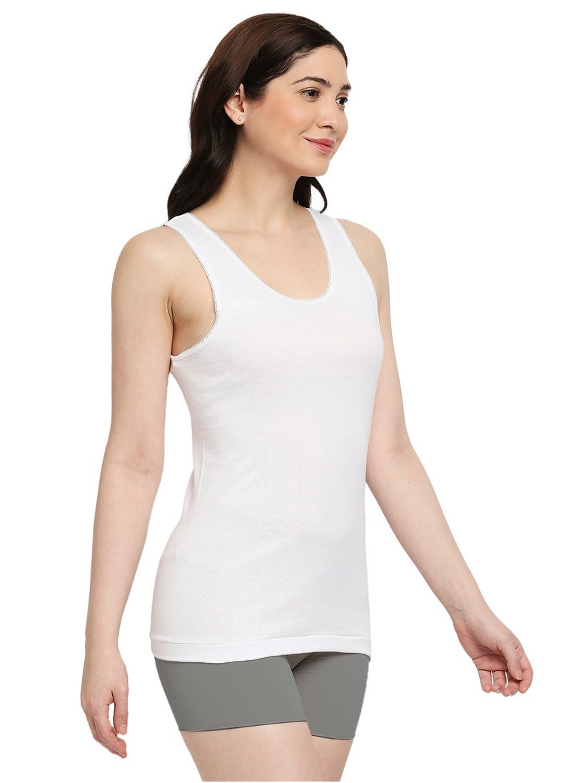 BYC - WOMEN'S COTTON VEST - WHITE - Image 1