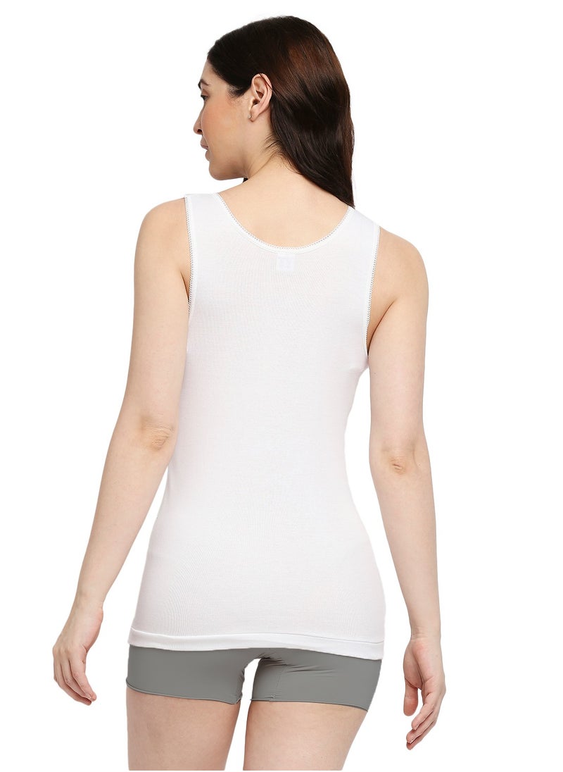 BYC - WOMEN'S COTTON VEST - WHITE - Image 1