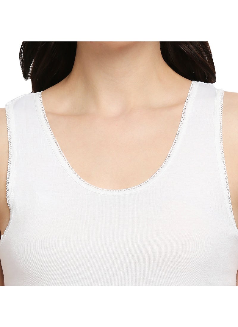 BYC - WOMEN'S COTTON VEST - WHITE - Image 1