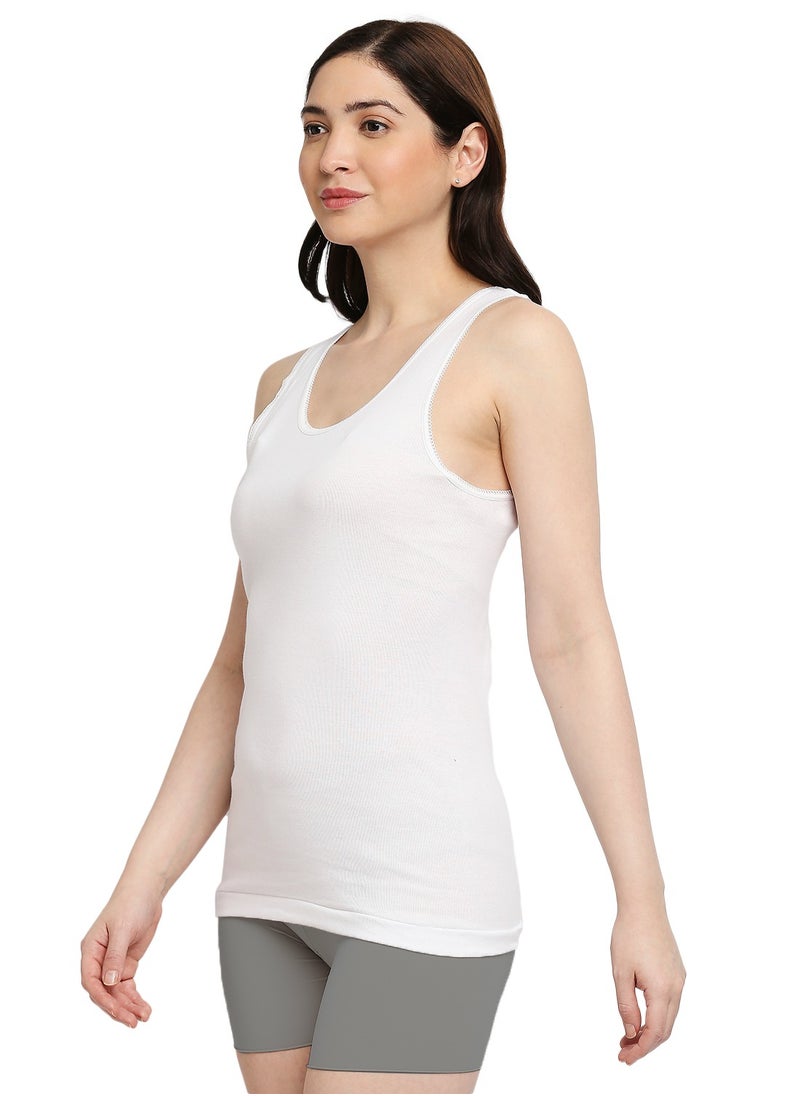 BYC - WOMEN'S COTTON VEST - WHITE - Image 1