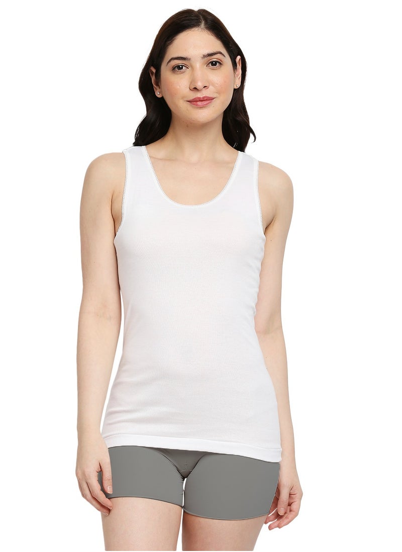 BYC - WOMEN'S COTTON VEST - WHITE - Image 1