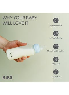 BIBS Pack Of 2 Baby Bottle Nipple Round Silicone, Slow Flow, 0 Months +  - Image 4