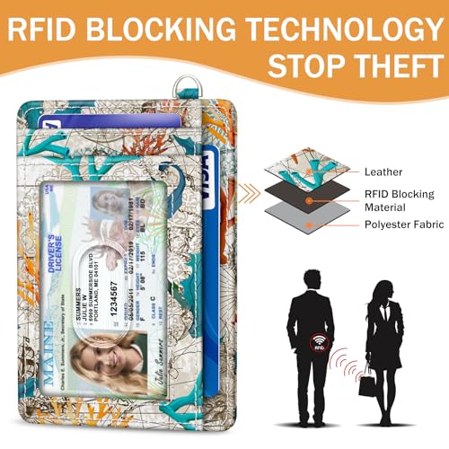 Yonlevres حامل بطاقات الائتمان الرفيع من يونليفريس، محفظة RFID للنساء على شكل سلحفاة بحرية، حامل بطاقات صغير للجيب، محفظة سفر لطيفة ومضحكة، علبة بطاقات رقيقة مع نافذة هوية، من جلد PU، منظم بطاقات مانع RFID، هدايا للفتيات - Image 5