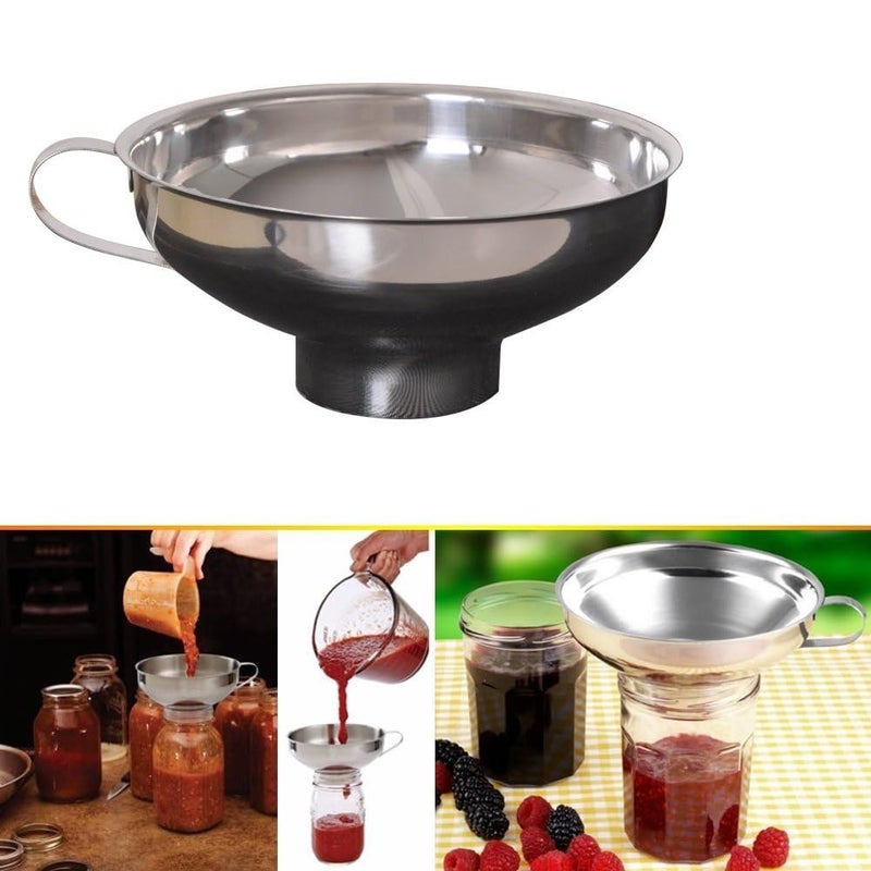Aracoware Wide-Mouth Canning Funnel With Handle For Mason Jar,Stainless Steel Kitchen Funnel For Regular and Wide Mouth Jars - Image 2