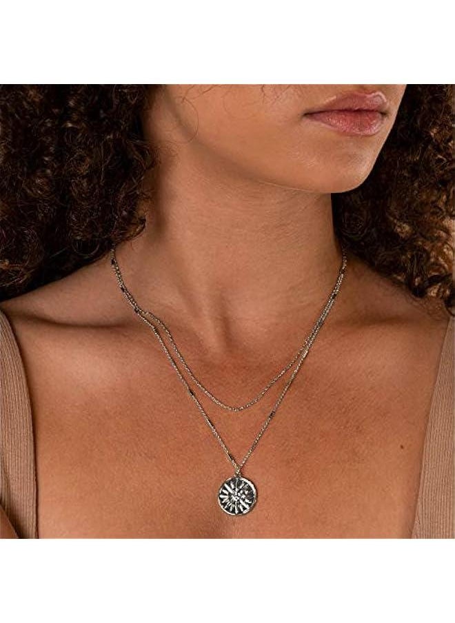 PAVOI - 14K Gold Plated Layering Necklaces | Stylish Minimalist Design Pendant Necklaces | Bar, Circle, Lotus, Disc, Dog Tag, Horizontal Bar Pendants for Women - Image 1