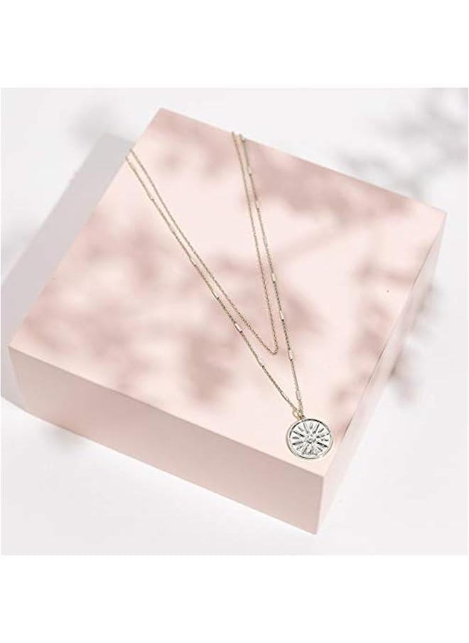 PAVOI - 14K Gold Plated Layering Necklaces | Stylish Minimalist Design Pendant Necklaces | Bar, Circle, Lotus, Disc, Dog Tag, Horizontal Bar Pendants for Women - Image 1