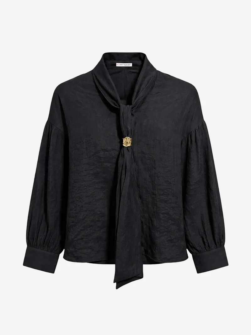 ميكسراي MIXRAY V-Neck Tie Detail Blouse