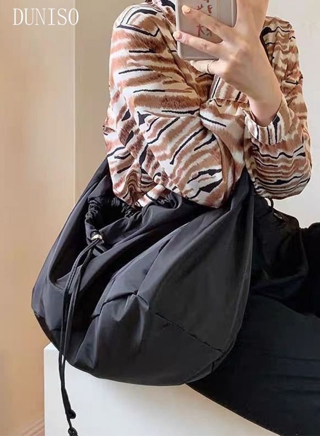 DUNISO Women's Shoulder Tote Bag Canvas Handbag For Women Large Capacity Crossbody Bag Fashionable Travel Messenger Shoulder Bag For Ladies Girls College Students - Image 1