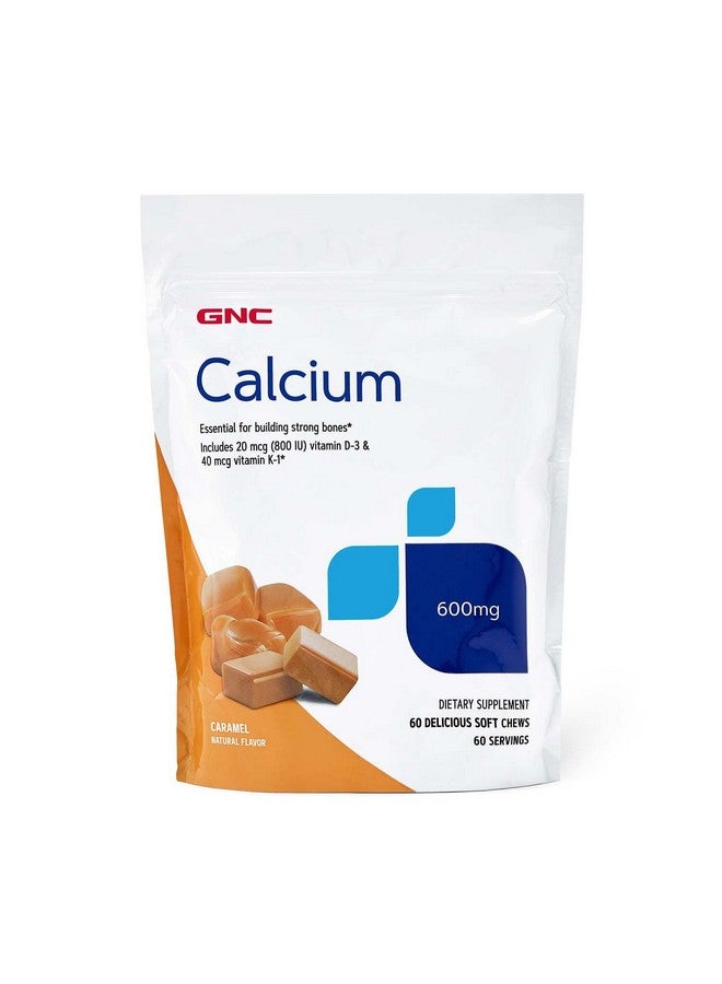 GNC Calcium 600mg Supplement, Supports Strong Bones, Caramel, 60 Servings - Image 1