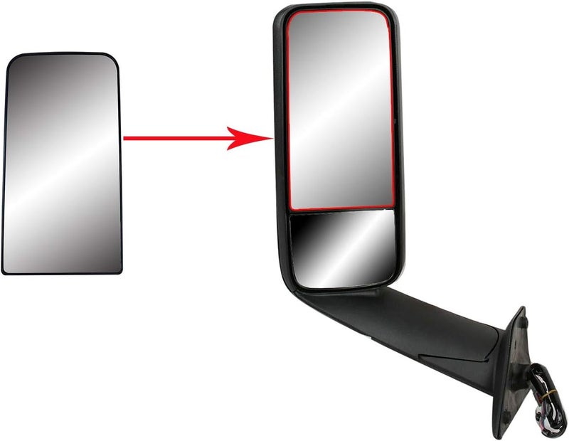LONGLING Heated Replacement Main Upper Big Flat Door Mirror for Freightliner Cascadia 2017-2021 - Image 4
