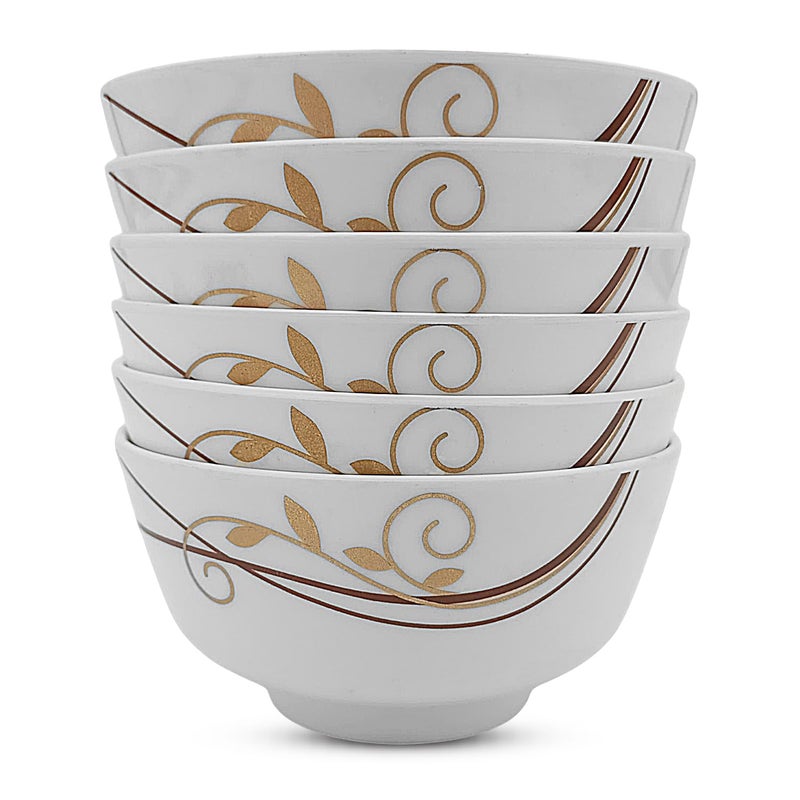 Superware | Pure Melamine | Bowl Set - Spiral Fluer 4” (6 nos.) | Stain Free, Glazed Finish - Image 1