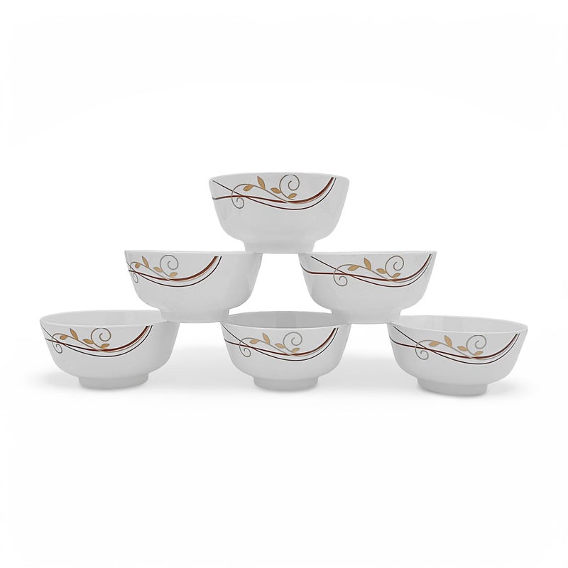 Superware | Pure Melamine | Bowl Set - Spiral Fluer 4” (6 nos.) | Stain Free, Glazed Finish - Image 3