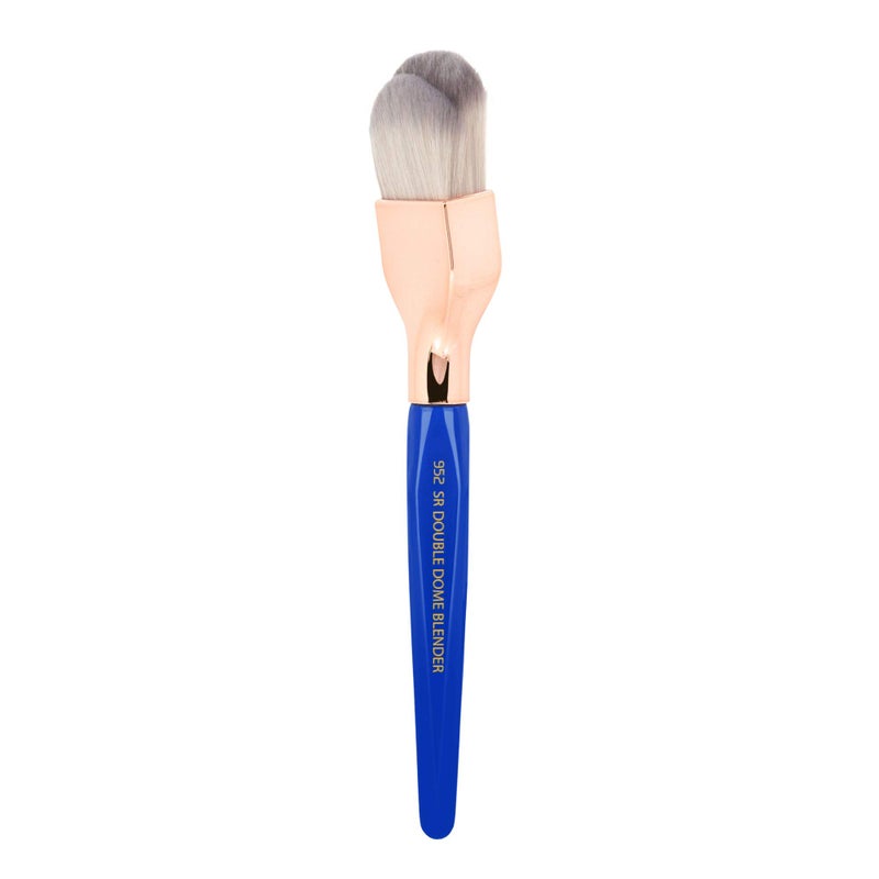 Bdellium Tools Professional Makeup Brush - Golden Triangle 952 Small Rounded Double Dome Blender - With All Vegan and Soft Synthetic Fibers, For Application & Blending (Blue, 1pc) - Image 3