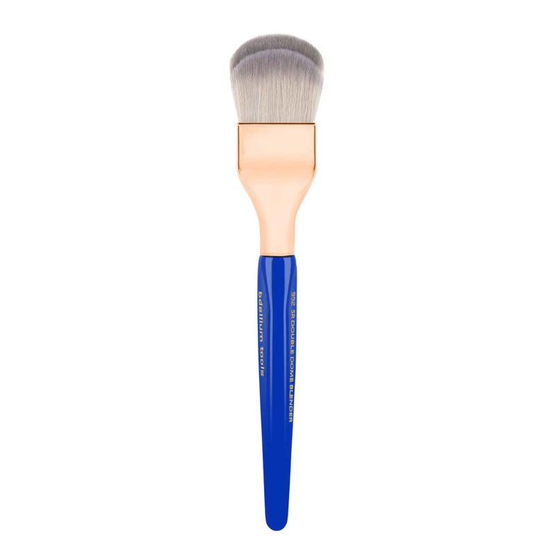 Bdellium Tools Professional Makeup Brush - Golden Triangle 952 Small Rounded Double Dome Blender - With All Vegan and Soft Synthetic Fibers, For Application & Blending (Blue, 1pc) - Image 1