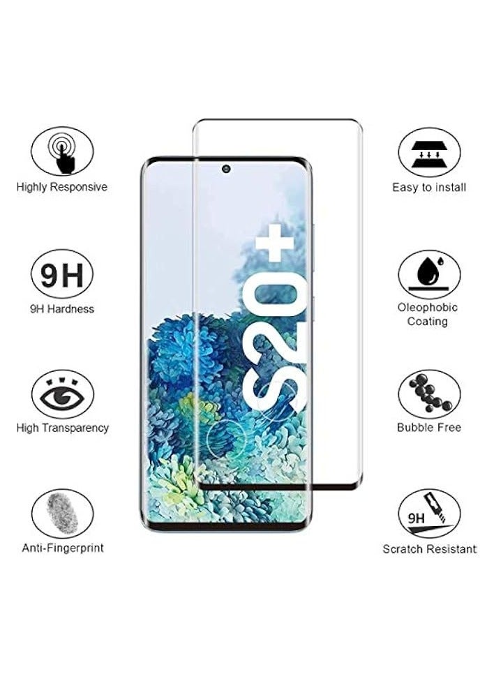 بروماس واقي شاشة Galaxy S20 Plus/S20 Plus 5G، واقي شاشة بتغطية كاملة، وضوح عالي الدقة، صديق للحافظة، مضاد للخدش، حافة منحنية، فيلم دقة شاشة اللمس - Image 2