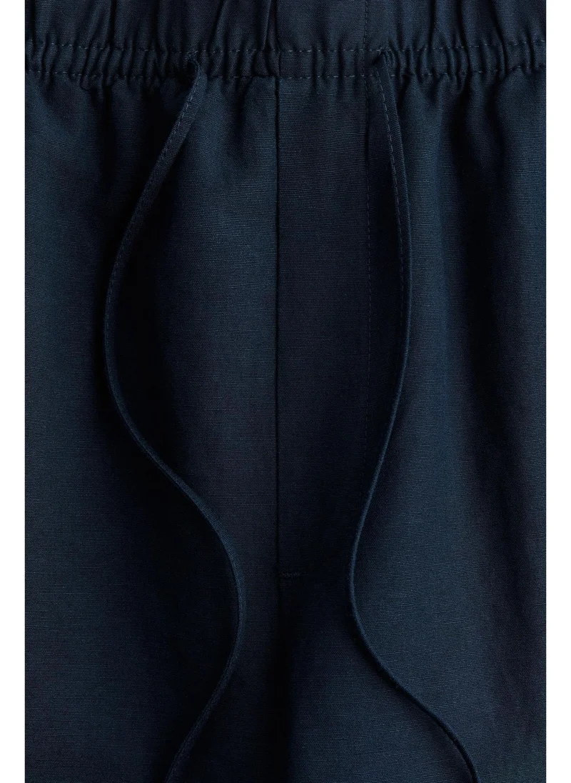 H&M Linen-blend drawstring trousers