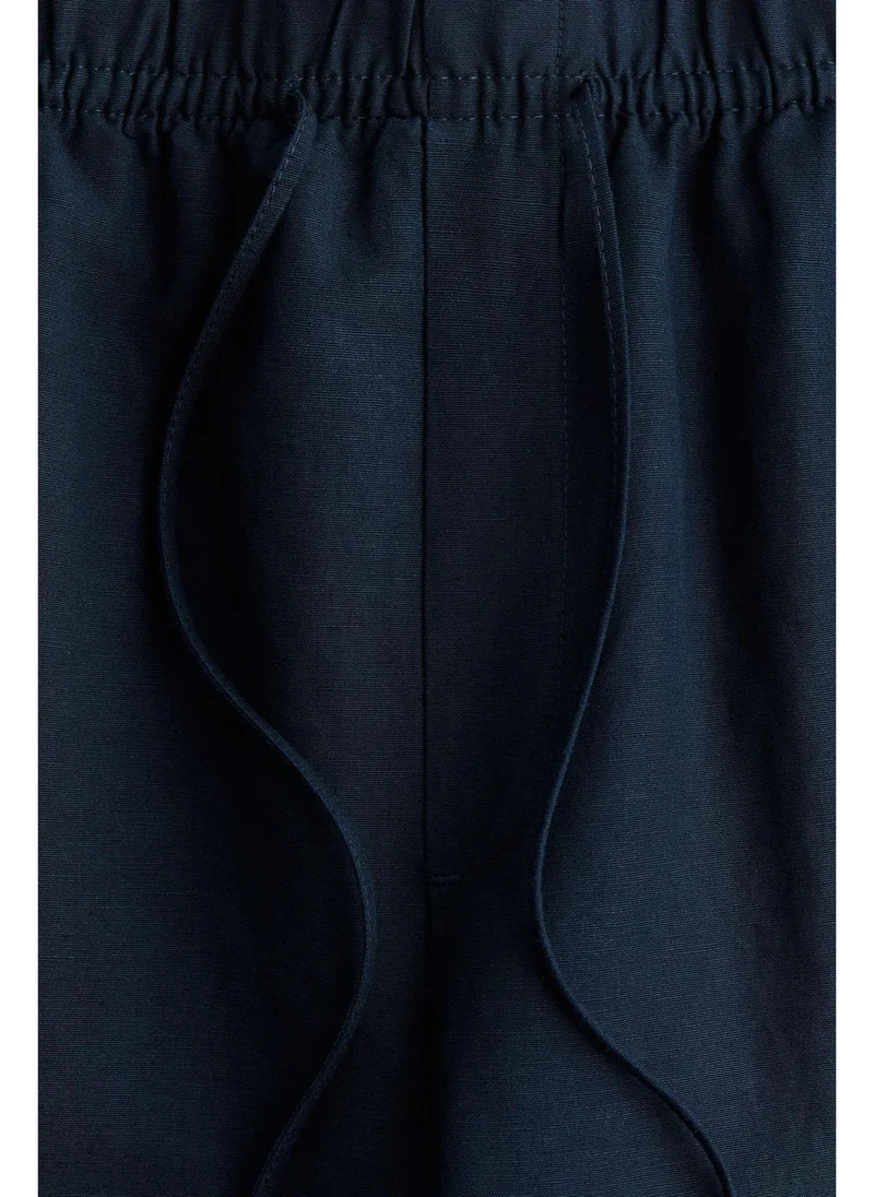 H&M Linen-blend drawstring trousers