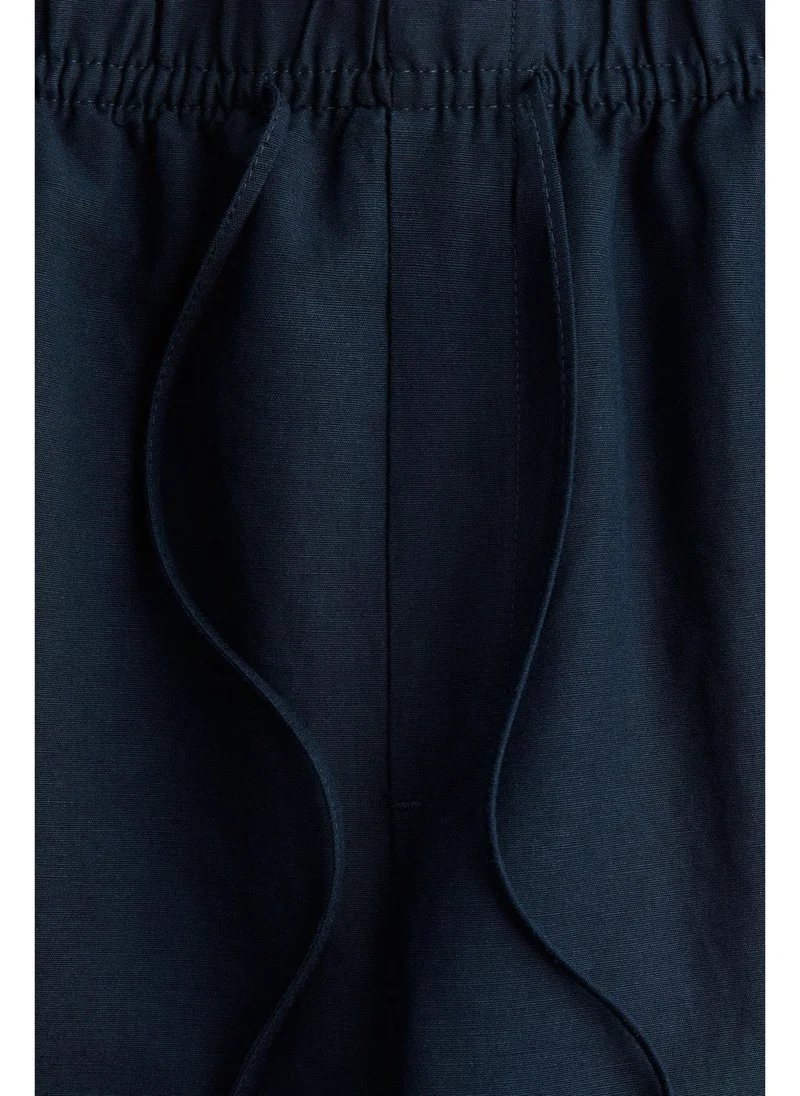 اتش اند ام Linen-blend drawstring trousers