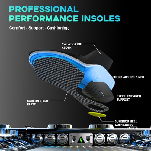 Welnove Carbon Fiber Sports Insoles with Arch Support | Jump Higer & Run Faster Stabilize Better Athletic Insoles for Running, Basketball | Shock Absorption & Energy Return,NOT for Cleats-M - Image 4