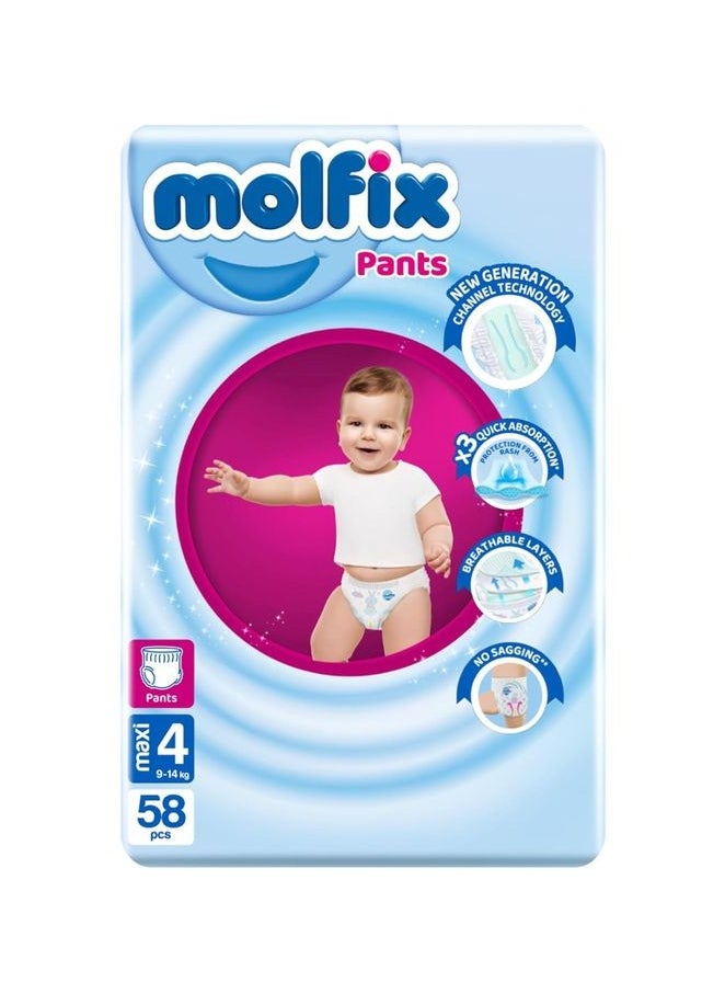 Molfix Diaper Pants Maxi Size 4 - 58 Piece  - Image 1