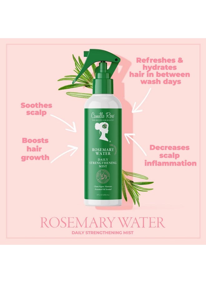 Camille Rose - Camille Rose Rosemary Water Daily Strengthening Mist, with Peppermint and Rosemary Essential Oils to Strengthen Strands and Promote Hair Growth, for all Hair Types, 8 fl oz - Image 1