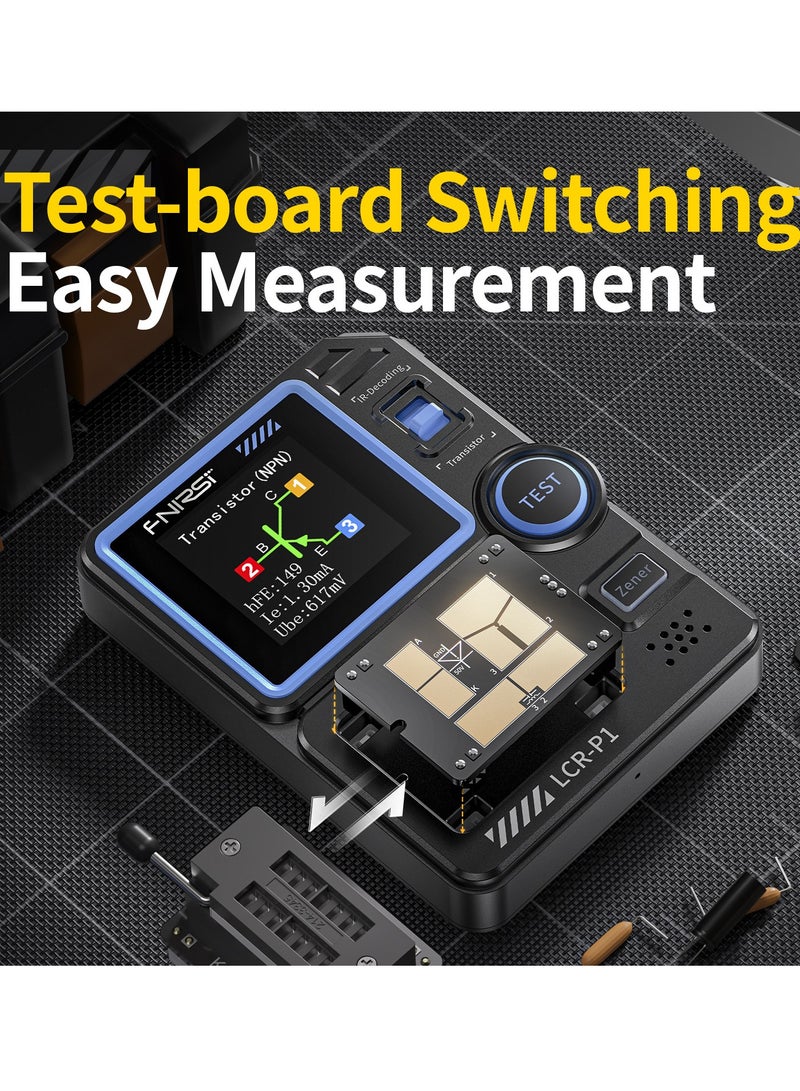 FNIRSI LCR-P1 Transistor Tester, Diode Triode Capacitor Resistance, LCR ESR Meter MOSFET NPN PNP SMD Multifunction Tester - Image 5