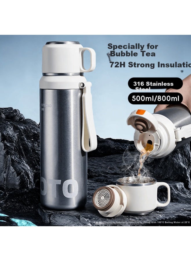 CICA Private Selection Insulated Bottle Men's Large Capacity 316 Stainless Steel Tea Separation Cup High-end Men's Steeping Tea Special - Image 1