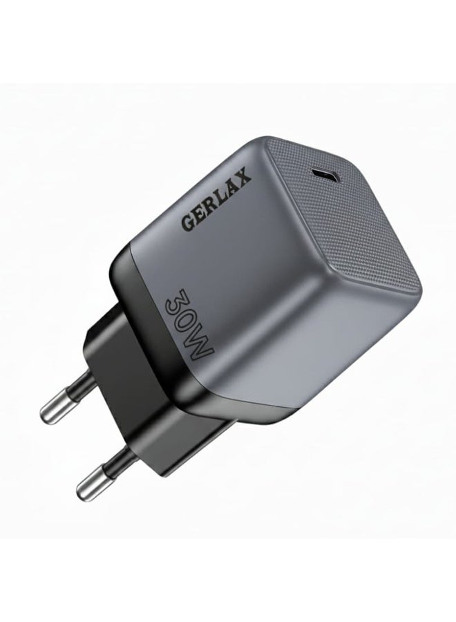 GERLAX GA-48 30W Fast Wall Charger with Type-C to Type-C Cable 1m, Single Type-C Port PD Fast Charging Adapter, Compact Mini Design, Intelligent Safety Protection, Quick Charge Compatible for All Devices - Image 2