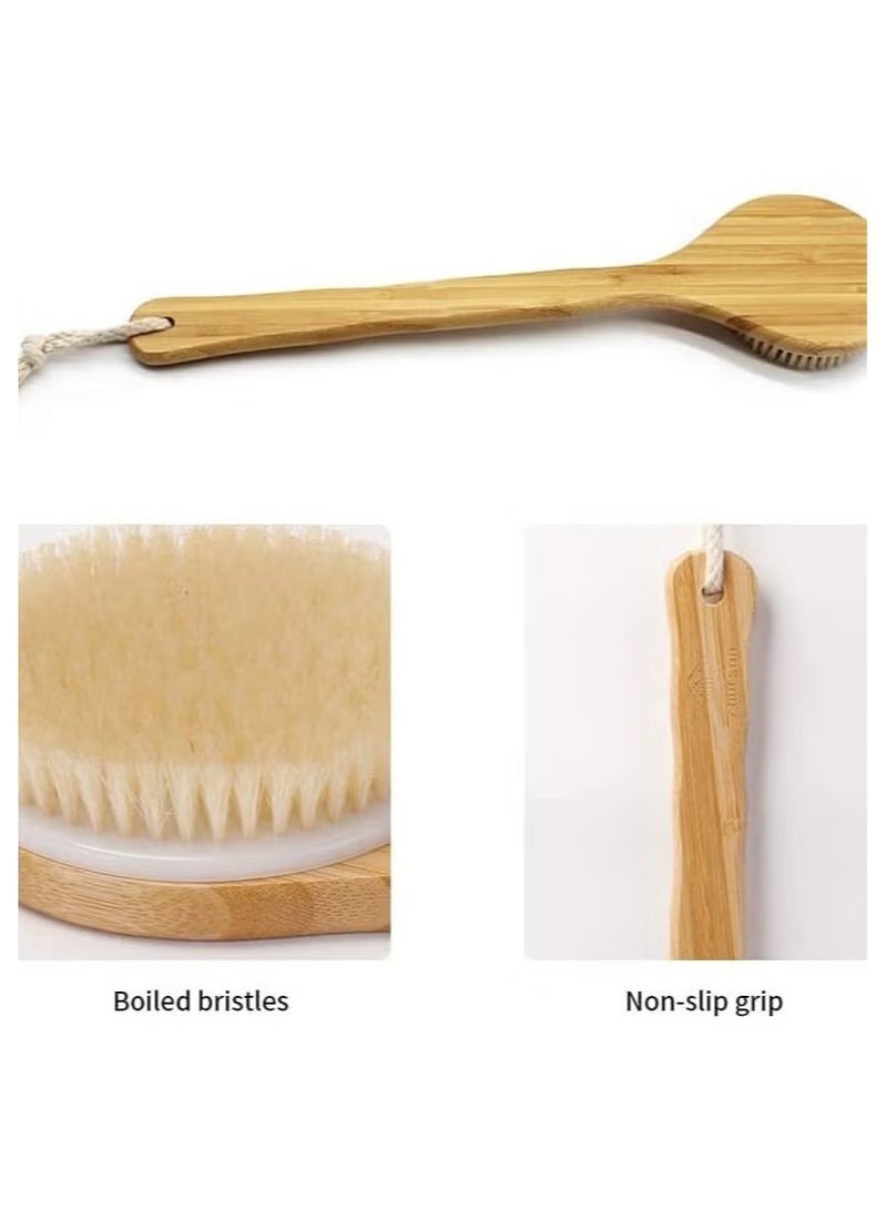 ORiTi Wooden Bath Brush Brown One Size - Image 3
