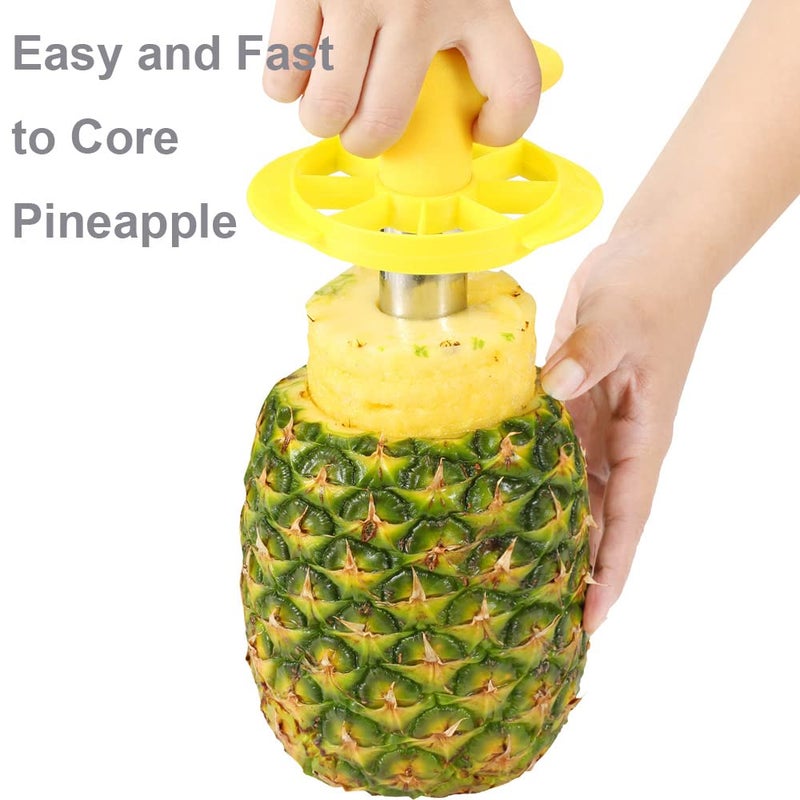 SameTech Easy Kitchen Tool Stainless Steel Fruit Pineapple Peeler Corer Slicer Cutter - Image 2