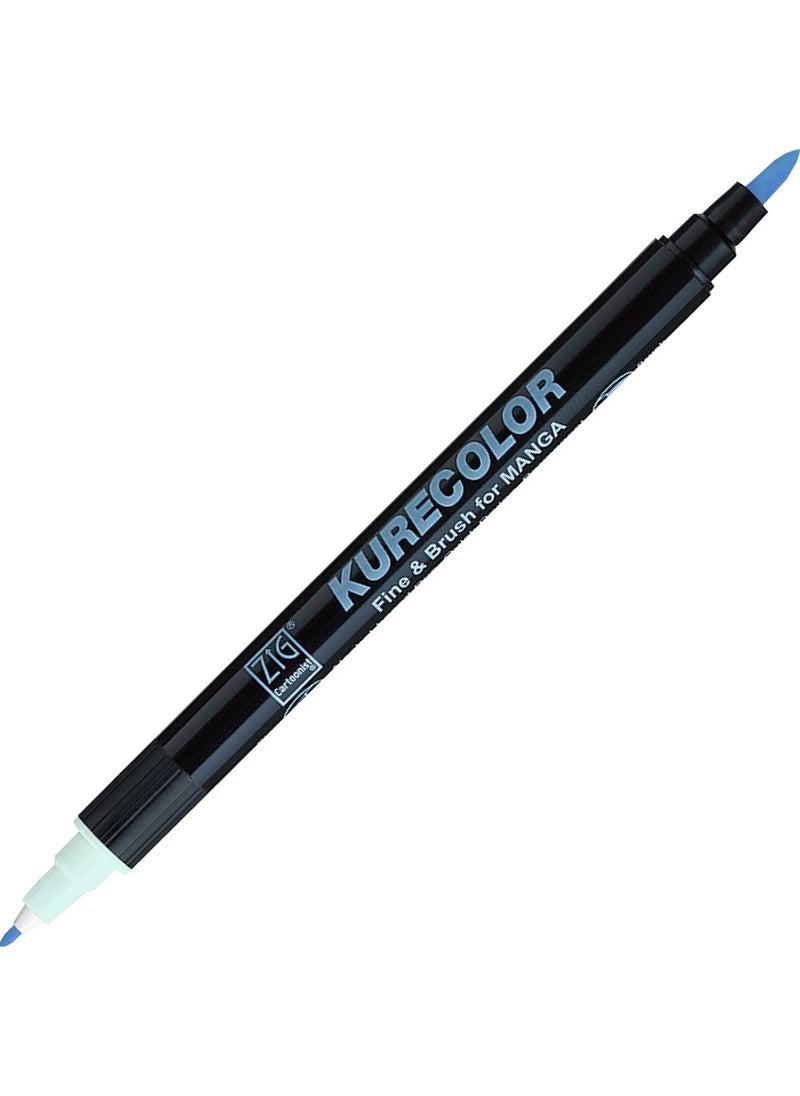 Zig Kurecolor Fine&brush For Manga Double Sided Pencil N:340 Haze Blue  - Image 1