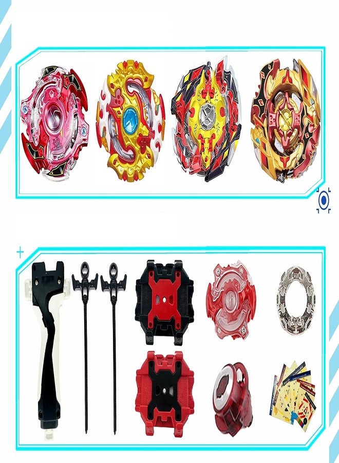 SB Beyblade Spriggan 4in1 Bey Spinning Tops with Box Burst Blade Battling Battle Gyros Set, with Launcher Handle - Image 2