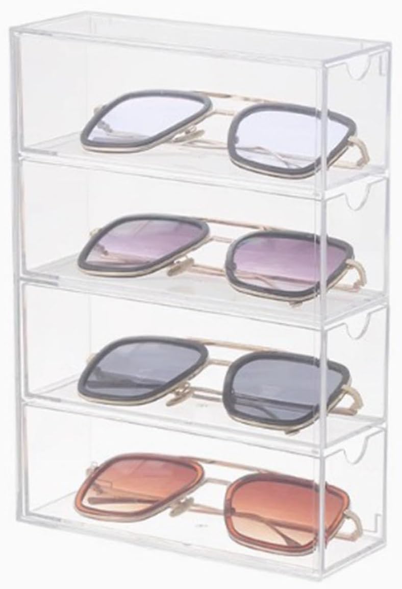Stackable Multiple Drawer Storage Case for Glasses Sunglasses Organization in Clear Acrylic Materials Acrylic Storage Box - Image 2