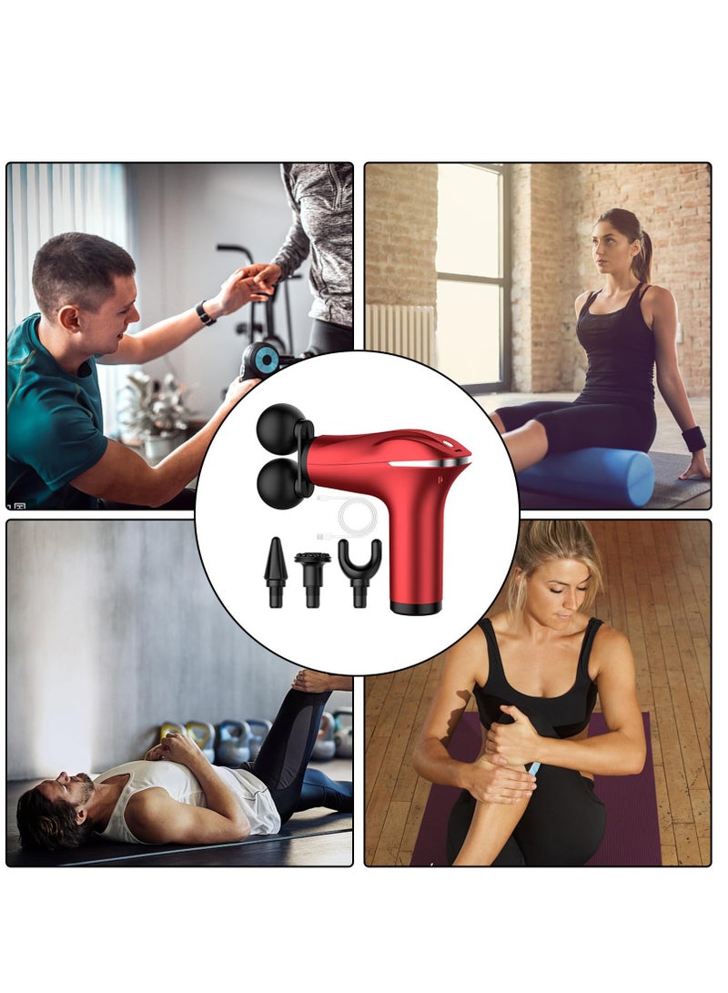 houmt Muscle Massager Handheld Double-Headed Electric Vibration Deep Tissue Percussion Muscle Massage Device Smart Quiet 6 Speed Portable Handheld Back Massager for Relaxation - Image 5
