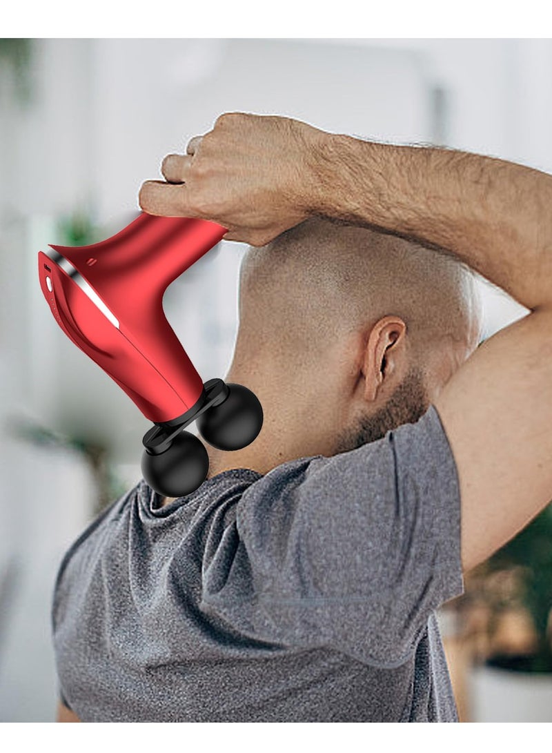 houmt Muscle Massager Handheld Double-Headed Electric Vibration Deep Tissue Percussion Muscle Massage Device Smart Quiet 6 Speed Portable Handheld Back Massager for Relaxation - Image 2